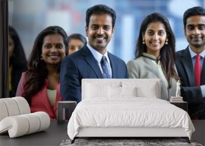 A group of indian business people in suits and ties are posing for a photo Wall mural