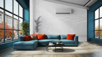 A white room with a large air conditioner on the wall Wall mural