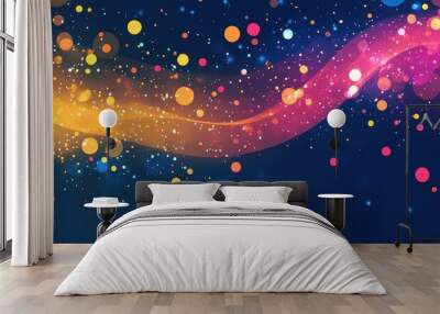 Abstract Background with Colorful Bokeh and Swirling Lights Wall mural