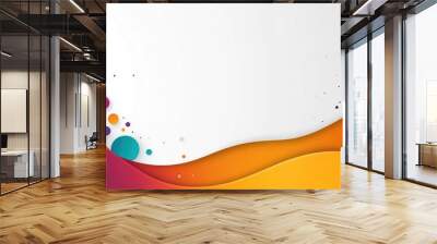 Abstract Colorful Background with Wavy Shapes and Scattered Circles Wall mural