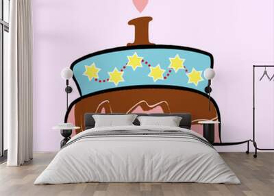 birthday cake image for 1 year old child Wall mural