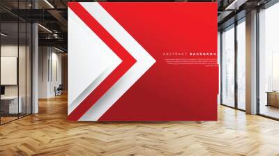 abstract red and white background template for cover and backdrop banner  Wall mural