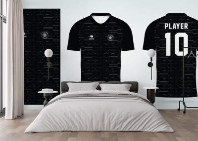 black sports shirt jersey design template Wall mural