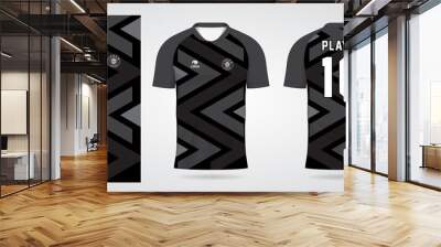 black sports shirt jersey design template Wall mural