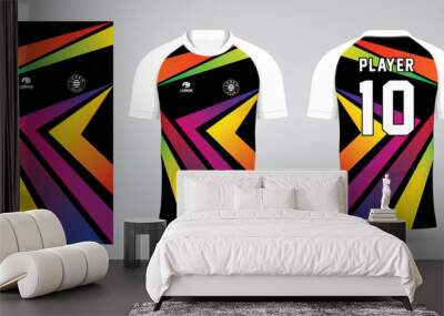 colorful football jersey sport design template Wall mural