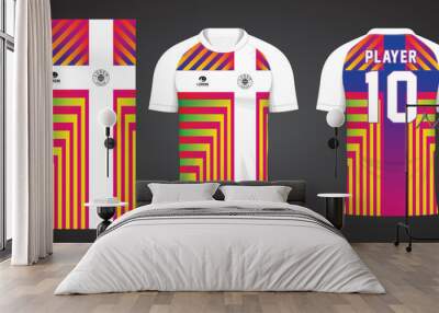 colorful football jersey sport design template Wall mural