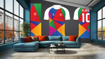 colorful football jersey sport design template Wall mural