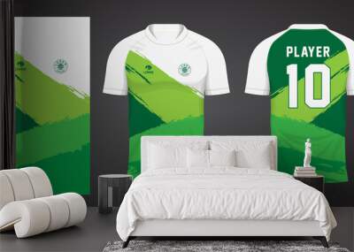 green sports shirt jersey design template Wall mural