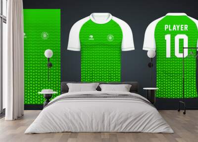 green sports shirt jersey design template Wall mural