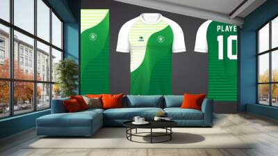 green sports shirt jersey design template Wall mural