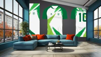 green sports shirt jersey design template Wall mural