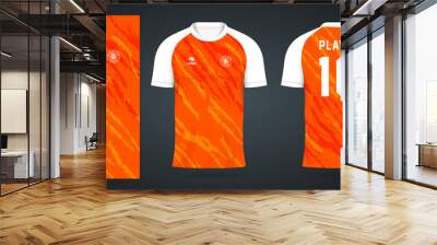 orange football jersey sport design template Wall mural