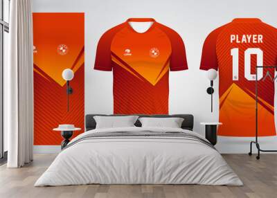 orange sports shirt jersey design template
 Wall mural