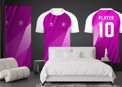 purple sports shirt jersey design template Wall mural