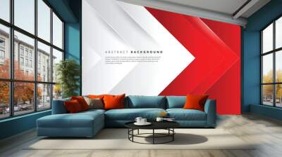 red and white modern abstract background design template Wall mural