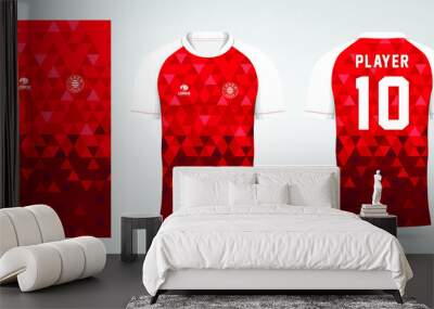 red football jersey sport design template Wall mural