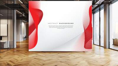 red white modern abstract background design Wall mural