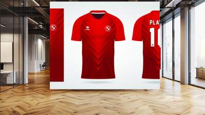 sports jersey template for team uniforms and Soccer t shirt design Wall mural