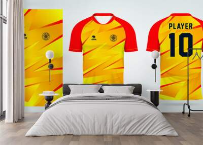 yellow football jersey sport design template Wall mural