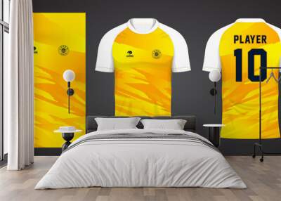 yellow sports shirt jersey design template Wall mural