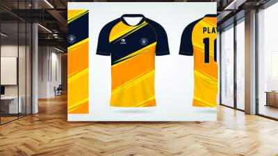 yellow sports shirt jersey design template Wall mural