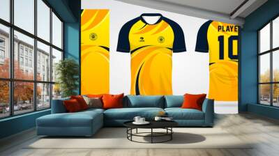 yellow sports shirt jersey design template Wall mural