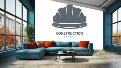 Safety helmet, Hard hat icon symbol. Wall mural