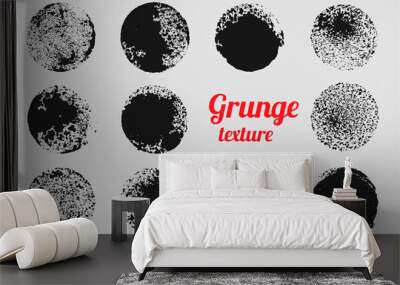 grunge circle vector element set. stamp stain texture Wall mural