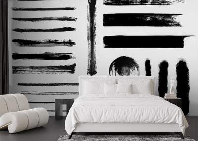 Set of grungy vector brushes Wall mural