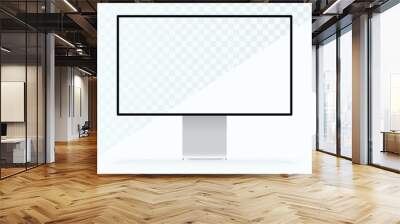 desktop pc vector mocup. monitor display with blank screen isolated on background. Vector illustration Wall mural