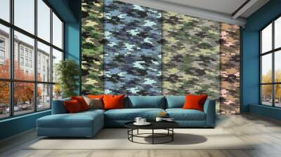 Seamless camouflage pattern. Set of Camouflage Patterns Wall mural