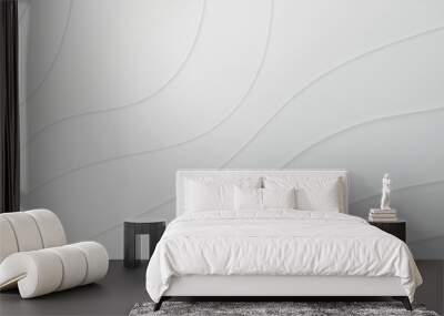 Wavy abstract gray background. White abstract wavy texture. Wall mural