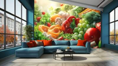 Eyecatching Healthy organic food for Diabetes diet Wall mural