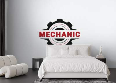 Gear mechanic logo design template flat vector Wall mural