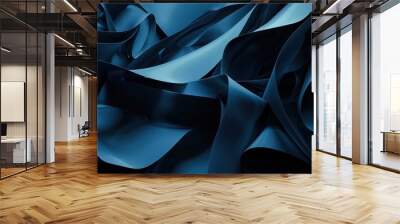 Abstract contemporary backdrop in black and blue for design. shadowy, geometric form Wall mural