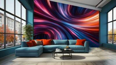 abstract long exposure dynamic speed light trails background. Generative ai Wall mural