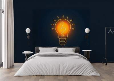 a logo design using lamp shape and idea concept provided in mockup form ,for a business to empower inventors Wall mural