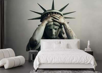 statue of liberty with head down, statue of liberty isolated Wall mural