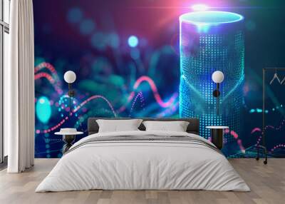 the challenges and benefits of AI-powered voice assistants accessing online data High detailed and high resolution smooth and high quality photo professional photography Wall mural