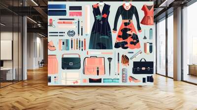 An icon of a digital fashion illustrator's toolkit Wall mural