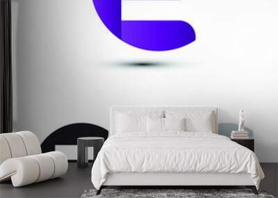 e letter logo with gradient colors in circle Wall mural