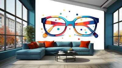 glasses isolated on white Wall mural