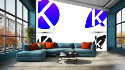 K letter logo with two styles and gradient colors Wall mural