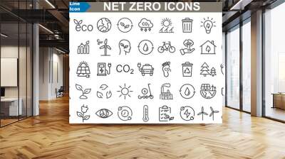 Net zero Icons set vector illustrator. Wall mural