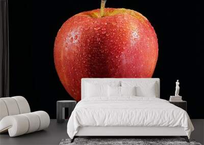 red apple on black background Wall mural