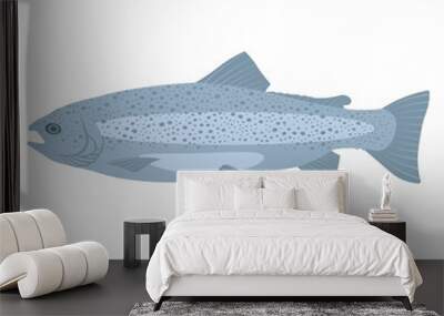 Rainbow trout fish on a white background Wall mural