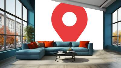 Simple red map pin. Concept of global coordinate, dot, needle tip, ui. Flat style trend modern brand graphic design on white background Wall mural