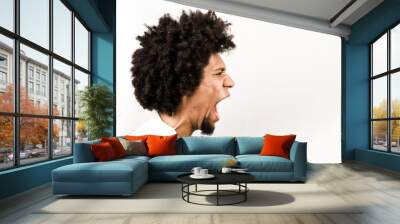 Emotional facial expression of man - scream Wall mural