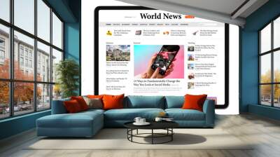 Sample news website on tablet computer Wall mural