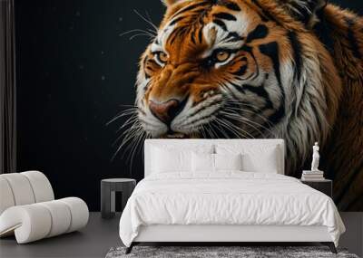 Angry tiger head logo in vector format. Wall mural